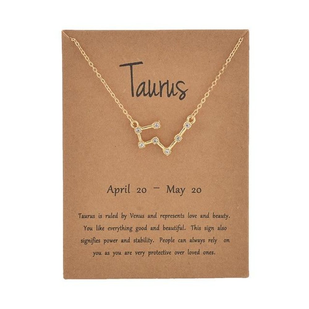 Taurus Rhinestone Constellation Astrological Necklace